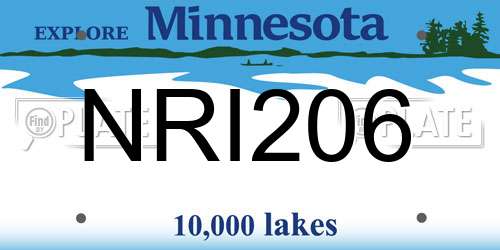 NRI206 Minnesota License Plate