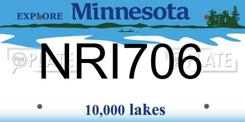 NRI706 Minnesota License Plate