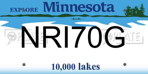 NRI70G Minnesota License Plate