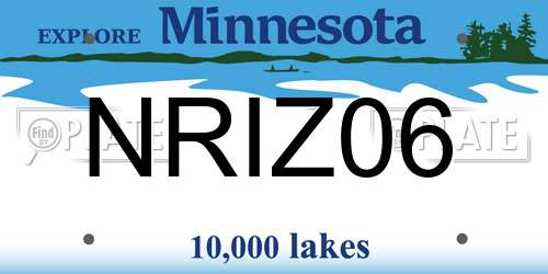 NRIZ06 Minnesota License Plate