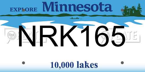 NRK165 Minnesota License Plate