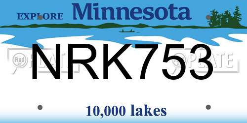 NRK753 Minnesota License Plate