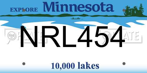 NRL454 Minnesota License Plate