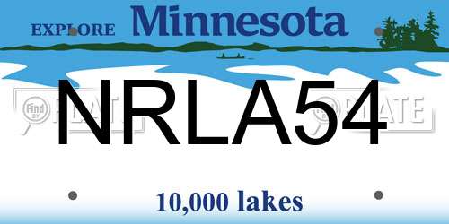 NRLA54 Minnesota License Plate
