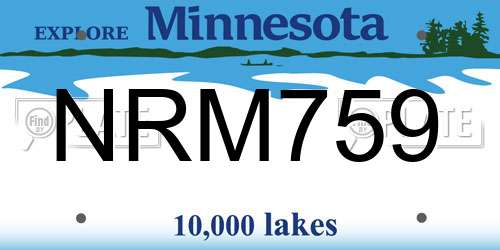 NRM759 Minnesota License Plate
