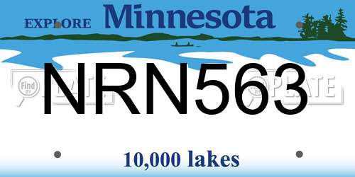 NRN563 Minnesota License Plate