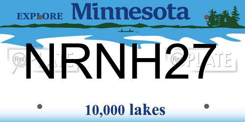 NRNH27 Minnesota License Plate