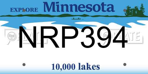 NRP394 Minnesota License Plate