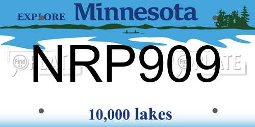 NRP909 Minnesota License Plate