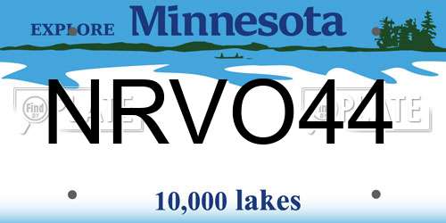 NRVO44 Minnesota License Plate