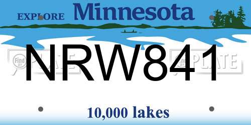 NRW841 Minnesota License Plate