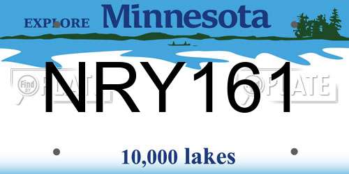 NRY161 Minnesota License Plate