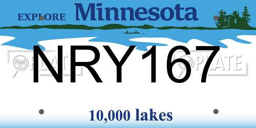 NRY167 Minnesota License Plate