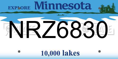 NRZ6830 Minnesota License Plate