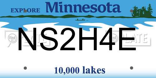 NS2H4E Minnesota License Plate