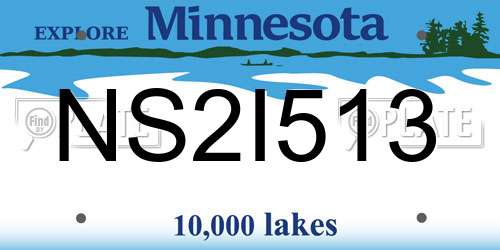 NS2I513 Minnesota License Plate