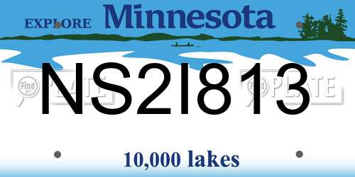 NS2I813 Minnesota License Plate