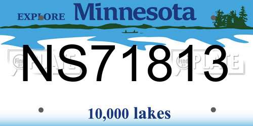 NS71813 Minnesota License Plate