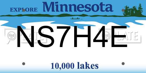 NS7H4E Minnesota License Plate