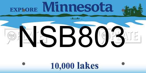 NSB803 Minnesota License Plate