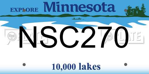 NSC270 Minnesota License Plate