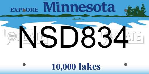NSD834 Minnesota License Plate