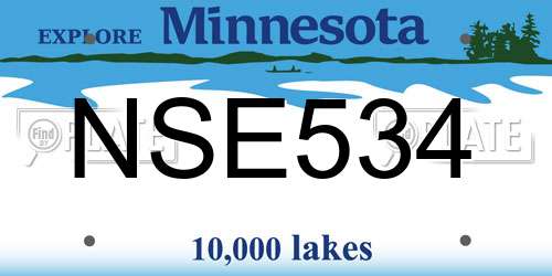 NSE534 Minnesota License Plate