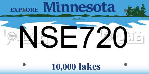 NSE720 Minnesota License Plate