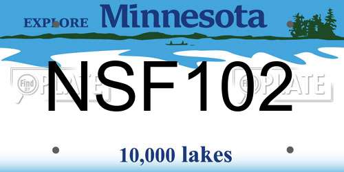 NSF102 Minnesota License Plate