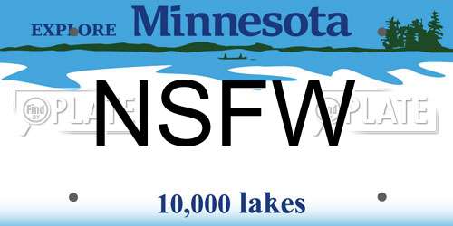 NSFW Minnesota License Plate