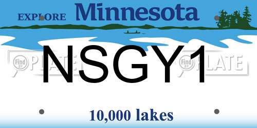 NSGY1 Minnesota License Plate
