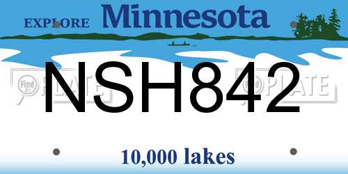 NSH842 Minnesota License Plate