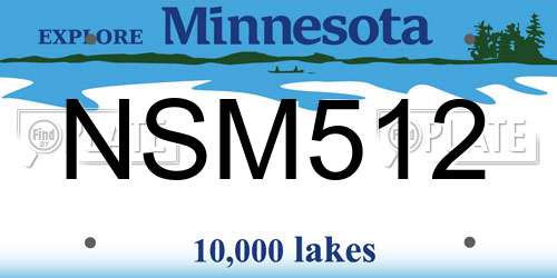 NSM512 Minnesota License Plate