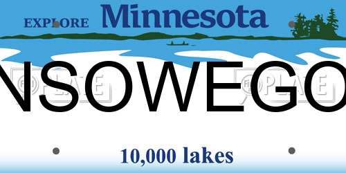 NSOWEGO Minnesota License Plate