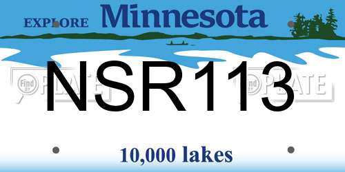 NSR113 Minnesota License Plate