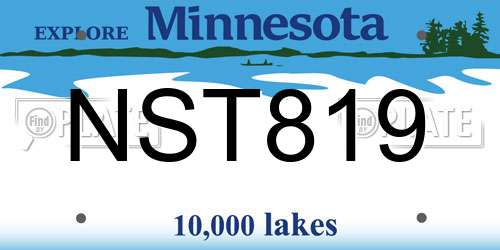 NST819 Minnesota License Plate