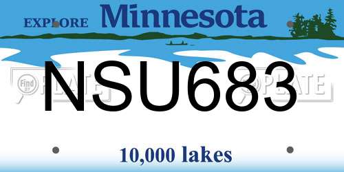 NSU683 Minnesota License Plate