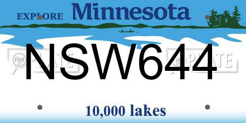 NSW644 Minnesota License Plate