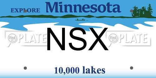 NSX Minnesota License Plate