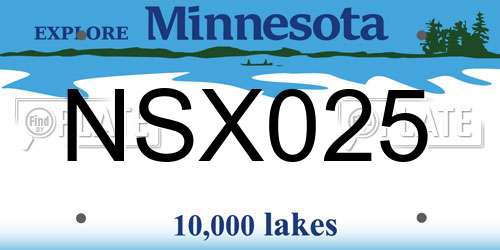 NSX025 Minnesota License Plate