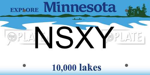 NSXY Minnesota License Plate