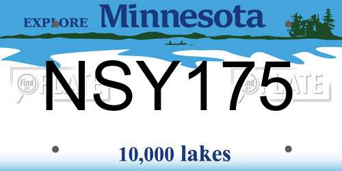 NSY175 Minnesota License Plate