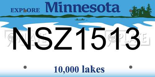 NSZ1513 Minnesota License Plate