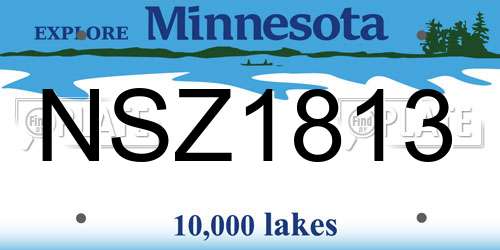 NSZ1813 Minnesota License Plate