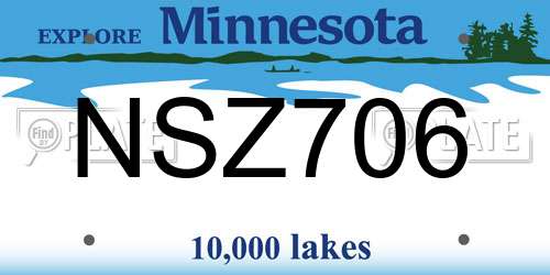 NSZ706 Minnesota License Plate