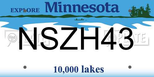 NSZH43 Minnesota License Plate