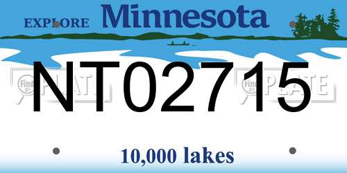 NT02715 Minnesota License Plate