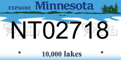 NT02718 Minnesota License Plate