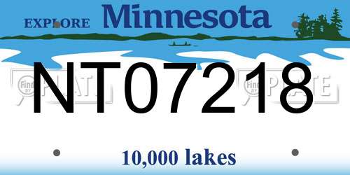 NT07218 Minnesota License Plate