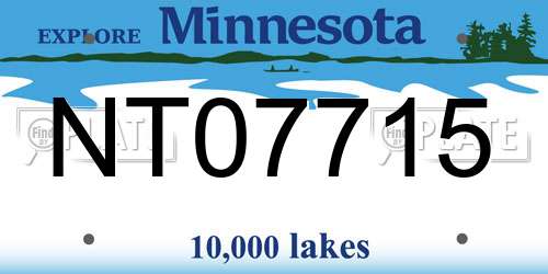 NT07715 Minnesota License Plate